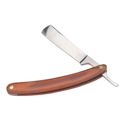 DECHOUS Vintage Manual Razor with Wood Handle Old Fashioned Stainless Steel Shaver for Effortless Haircuts and Beard Grooming