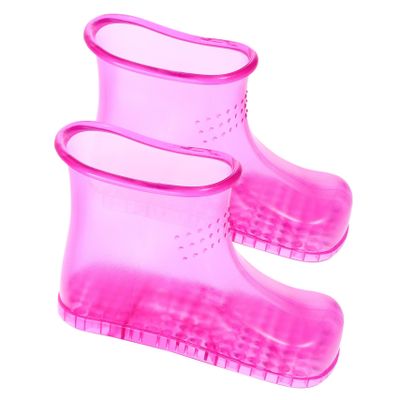 DECHOUS 1Pair Portable Foot Bath Shoes for Soaking Durable High Capacity Massage Boots for Home Use Suitable for Relaxation and Acupressure for Elders Rose Red