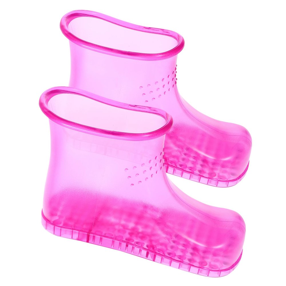 DECHOUS 1Pair Portable Foot Bath Shoes for Soaking Durable High Capacity Massage Boots for Home Use Suitable for Relaxation and Acupressure for Elders Rose Red