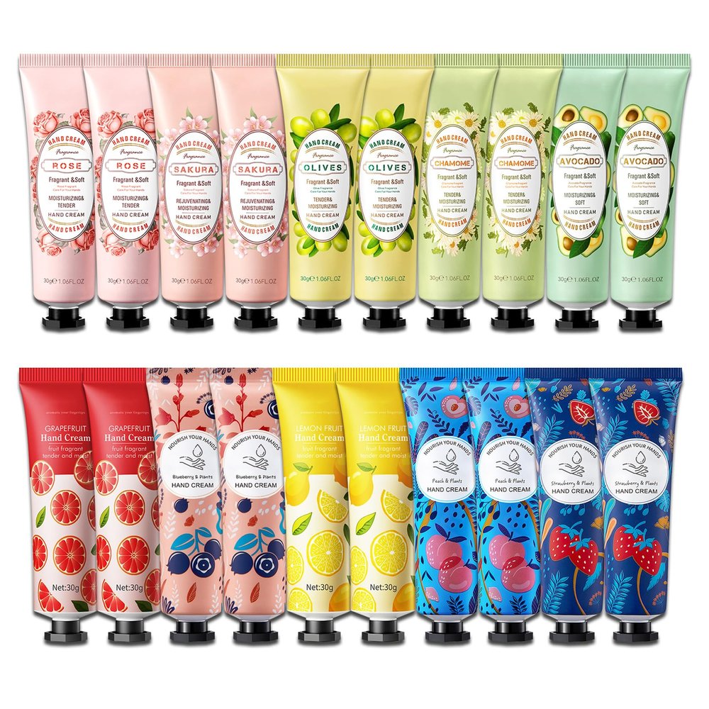 20PCS Hand Cream Gifts Set,Moisturizing Travel Size Hand Lotion for Dry Skin,Hydrating Small Hand Moisturizer for Women,Non-greasy Travel Handcream for Appreciation Gifts and Mom Gifts