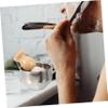 MUCKLILY 1Set Beard Shaving Brush Men Ergonomic Design with Stand Foaming Bowl Durable Nylon Brush for Comfortable Grooming Barber Shop Male Shaving Kit view 3