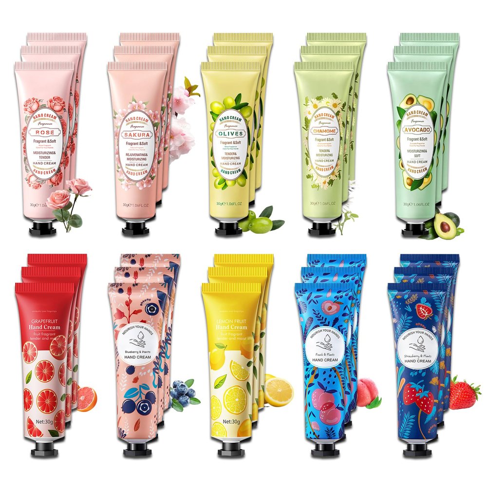 30PCS Hand Cream Gifts Set,Moisturizing Travel Size Hand Lotion for Dry Skin,Hydrating Small Hand Moisturizer for Women,Non-greasy Travel Handcream for Appreciation Gifts and Mom Gifts