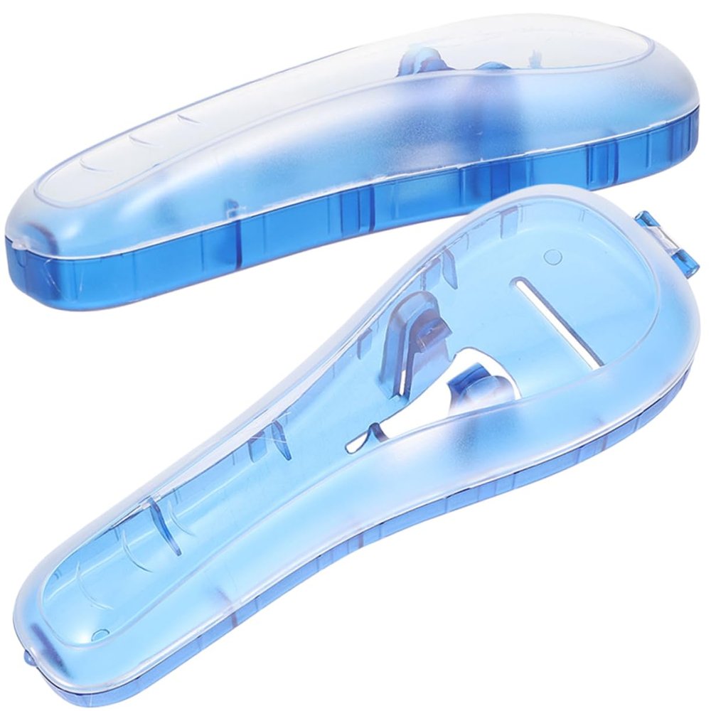 KAILIKETIY 2pcs Razor Storage Box Set Portable Travel Shaver Protective Case for Manual Razors Sturdy Plastic Storage Container