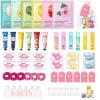 60 PCS Spa Party Supplies for Girls, Spa Party Favors Include Face Masks Skincare, Hand Cream, Lip Balm, Under Eye Patches, Lip Mask, Foot Bath Bombs, Bulk Birthday Sleepover Party Supplies for Women view 1