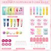 60 PCS Spa Party Supplies for Girls, Spa Party Favors Include Face Masks Skincare, Hand Cream, Lip Balm, Under Eye Patches, Lip Mask, Foot Bath Bombs, Bulk Birthday Sleepover Party Supplies for Women view 2