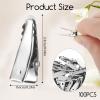 100PCS Small Alligator Clips for Crafts, 24mm Mini Hair Clips, Bulk DIY Hairpins for Bow Making, Silver Metal Hair Bow Clips, Hairdressing Salon Hair Grip for Women Girl view 2