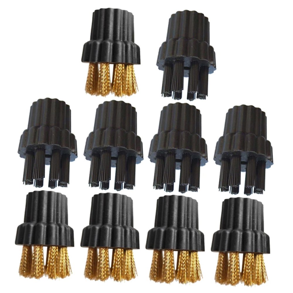 DEARMAMY 10Pcs Household Appliance Brush Head Multi Purpose Steam Cleaning Brushes for Home Use Durable Hair and Copper Brush Heads Essential Cleaning Accessories