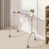 BEUDUOQI Portable & Foldable Manicure Table, Nail Desk Workstation with 4 Lockable Wheels, Client Wrist Pad, Free Carrying Bag, Professional Nail Desk for Home Travel Beauty Salon Workstation,Pink view 2