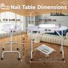 BEUDUOQI Portable & Foldable Manicure Table, Nail Desk Workstation with 4 Lockable Wheels, Client Wrist Pad, Free Carrying Bag, Professional Nail Desk for Home Travel Beauty Salon Workstation,Pink view 3