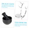 DECHOUS Men's Shaving Brush and Bowl Kit 1 Set Iron Alloy Stand Non-Slip Base for Facial Grooming and Beard Care view 4