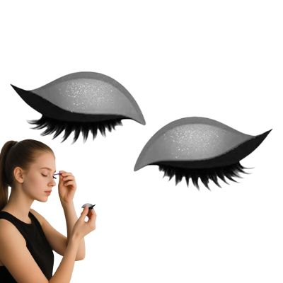 2-in-1 Reusable Eyeshadow & Eyelash Makeup Stickers, Lazy Eye Shadow Eyelash Patch | Makeup Stencils Sticker For All Eye Shapes, 2 Pairs