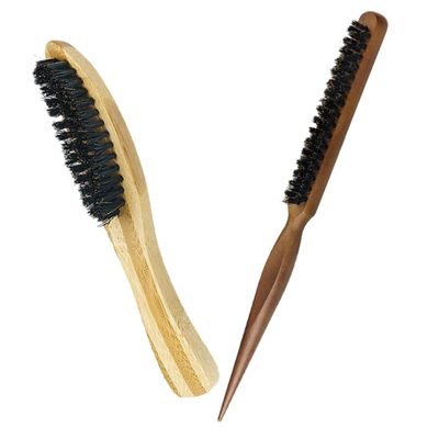 GANAZONO 1Set Men's Beard Grooming Brush Ergonomic Handle Boar Bristle Brush for Beard Styling Neck Cleaning for Barbershop and Home Use