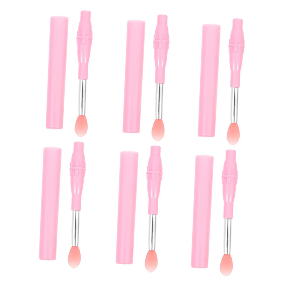 BATHVEVE 6Pcs Silicone Lip Brush Set Lipstick Applicator with Cover Portable Makeup Tool for Lip Gloss and Lipstick Application for Friends and Loved Ones