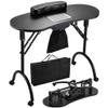 BEUDUOQI Portable & Foldable Manicure Table, Nail Desk Workstation with 4 Lockable Wheels, Client Wrist Pad, Free Carrying Bag, Professional Nail Desk for Home Travel Beauty Salon Workstation,Black b view 1
