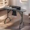 BEUDUOQI Portable & Foldable Manicure Table, Nail Desk Workstation with 4 Lockable Wheels, Client Wrist Pad, Free Carrying Bag, Professional Nail Desk for Home Travel Beauty Salon Workstation,Black b view 2
