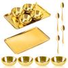 9 Pcs Gold Facial Supplies Large Gold Skincare Tray 4 Stainless Steel Facial Mask Mixing Bowls 4 Esthetician Mixing Spoons Spa Tray Esthetician Bowls for Mask Body Care Bathroom view 1