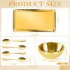 9 Pcs Gold Facial Supplies Large Gold Skincare Tray 4 Stainless Steel Facial Mask Mixing Bowls 4 Esthetician Mixing Spoons Spa Tray Esthetician Bowls for Mask Body Care Bathroom view 2