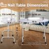 BEUDUOQI Portable & Foldable Manicure Table, Nail Desk Workstation with 4 Lockable Wheels, Client Wrist Pad, Free Carrying Bag, Professional Nail Desk for Home Travel Beauty Salon Workstation,Black a view 3