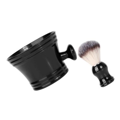 Beavorty 1Set Shaving Brush Set with Foaming Bowl Men's Grooming Kit for Quick Lathering Comfortable Shaving Experience for Fathers Friends Nylon Brush Plastic Soap Bowl