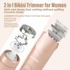 Akunbem Bikini Trimmer for Women - 2 in 1 Electric Razors for Women - Dual Head Electric Shaver - IPX7 Waterproof Wet & Dry Use Body Hair Trimmer and Facial Hair Remover for Bikini Underarm Leg Arm view 2