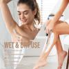 Akunbem Bikini Trimmer for Women - 2 in 1 Electric Razors for Women - Dual Head Electric Shaver - IPX7 Waterproof Wet & Dry Use Body Hair Trimmer and Facial Hair Remover for Bikini Underarm Leg Arm view 3