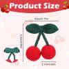 2Pcs Girls Hair Clips, Handmade Crochet Sweet Cherry Shape Hair Barrettes Cherry Claw Clips Cherry Hair Accessories Handmade Crochet Cherrys Accessories Hand-Woven Creative Hairs Slide or Women Hairs view 2