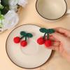 2Pcs Girls Hair Clips, Handmade Crochet Sweet Cherry Shape Hair Barrettes Cherry Claw Clips Cherry Hair Accessories Handmade Crochet Cherrys Accessories Hand-Woven Creative Hairs Slide or Women Hairs view 3