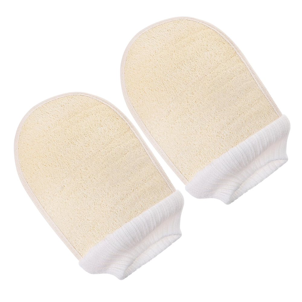 GANAZONO 2Pcs Loofah Shower Gloves Soft Body Exfoliating Gloves for Deep Clean Smooth Skin Reusable Bath Scrubbers for Daily Use
