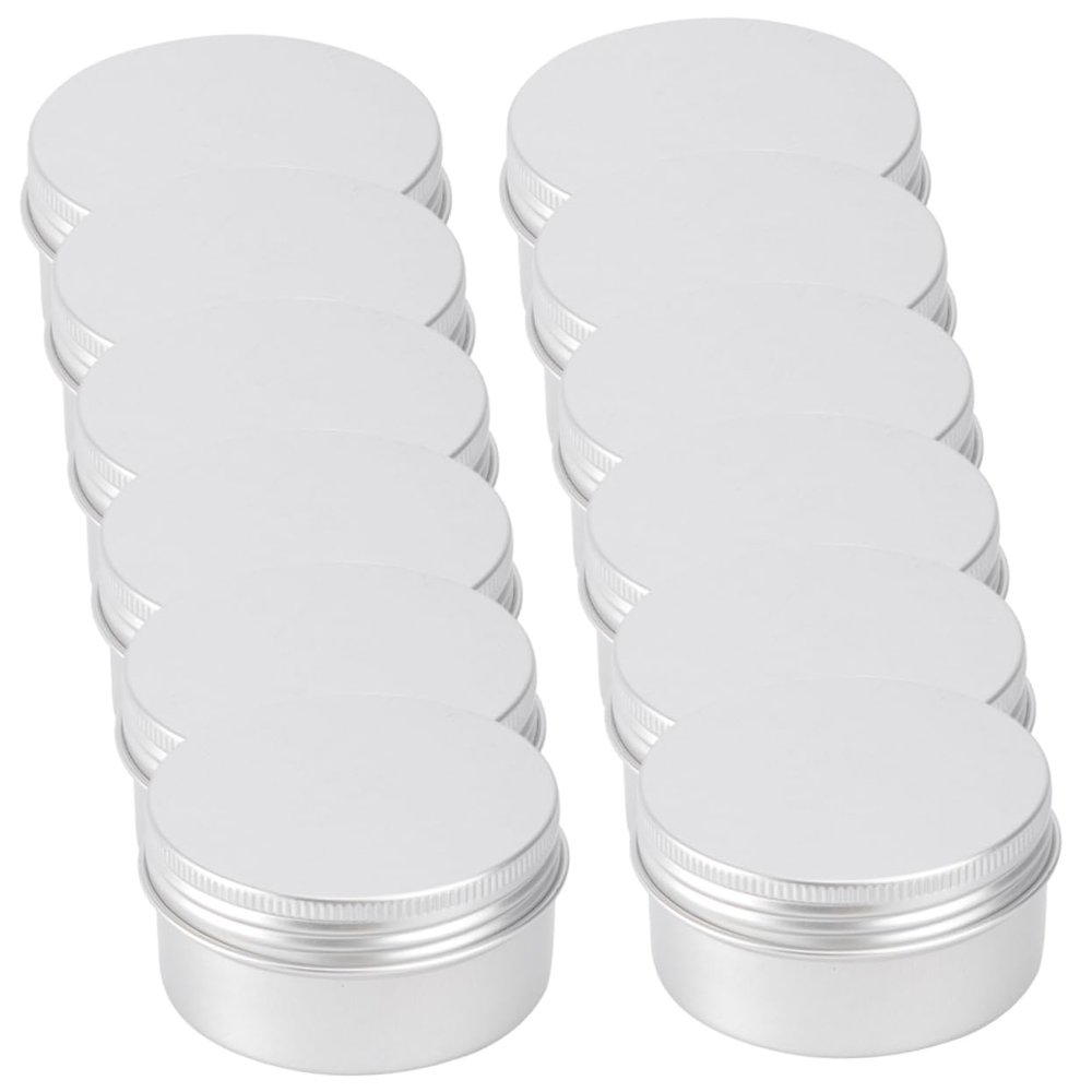 BATHVEVE 12Pcs Aluminum Lip Balm Containers Multi Function Screw Tins for Daily Use Travel Friendly Cosmetic Storage Leak Cream Cases for Lotion and Ointments