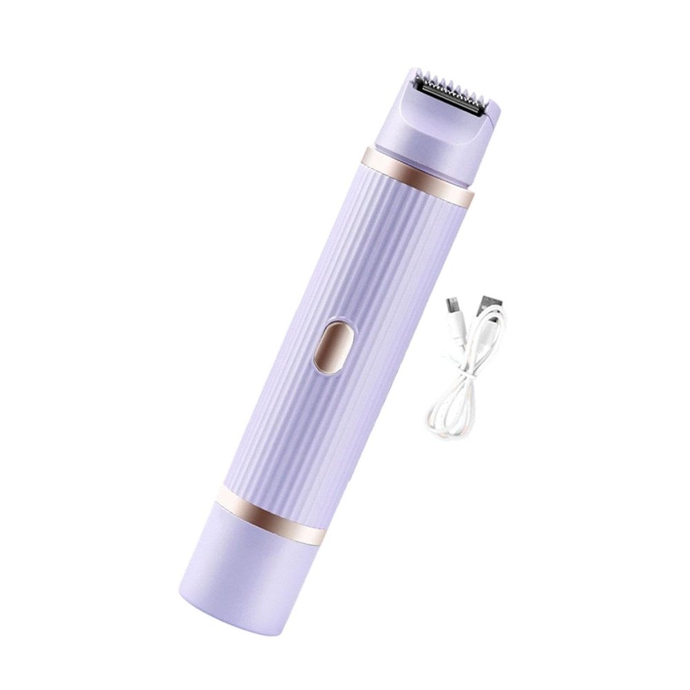 FashionCha Bikini Trimmer for Women Facial Hair Remover Double Heads Portable Easy Cleaning Electric for Women for Chin Underarm, Violet