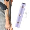 FashionCha Bikini Trimmer for Women Facial Hair Remover Double Heads Portable Easy Cleaning Electric for Women for Chin Underarm, Violet view 3