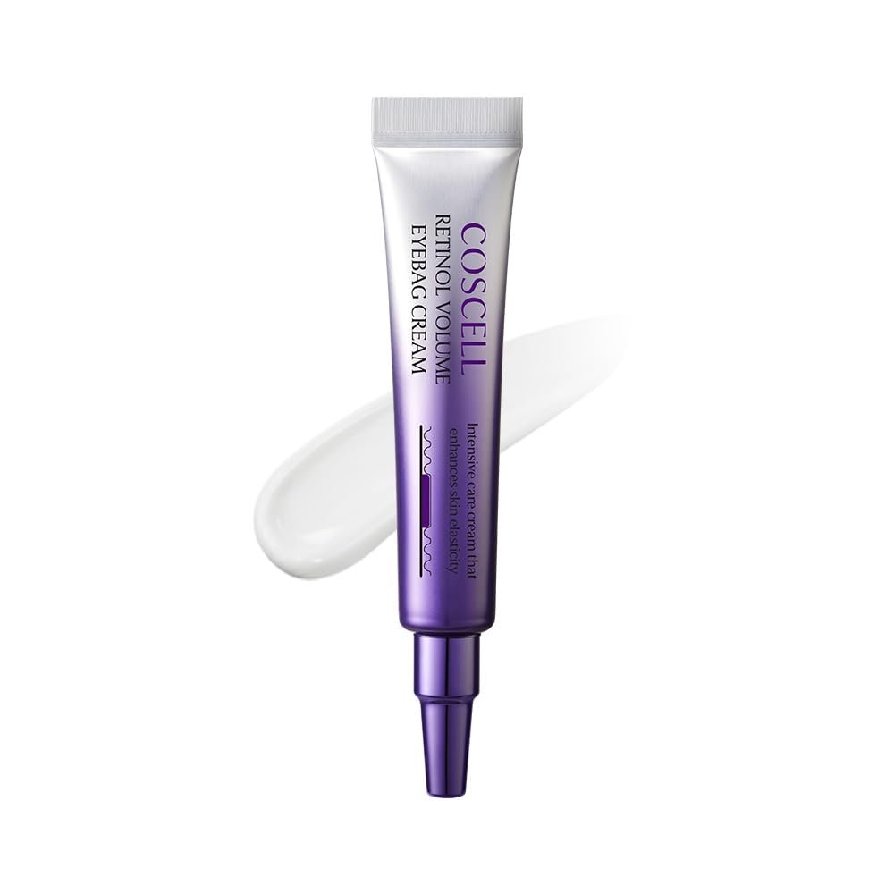 COSCELL Retinol Volume Eyebag Cream, Lightweight Under Eye Cream For Puffy Eyes & Dark Circles, Firming Eye Bag, 10ml / 0.33 Fl Oz