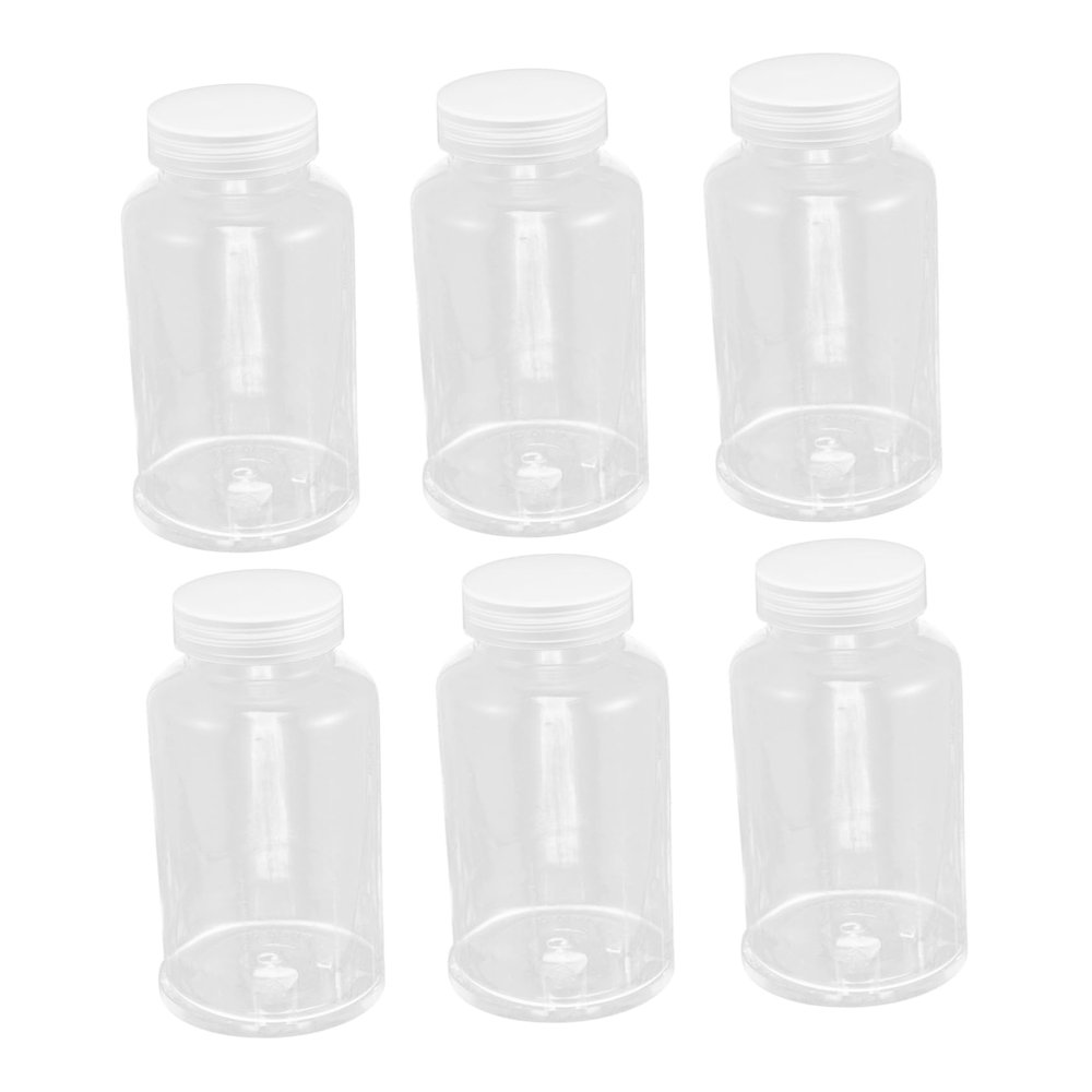 HEALSOPTHY 6Pcs Transparent Plastic Bottles with Lids Reusable Sub Packing Containers for Liquids for Travel Kitchen and Daily Use