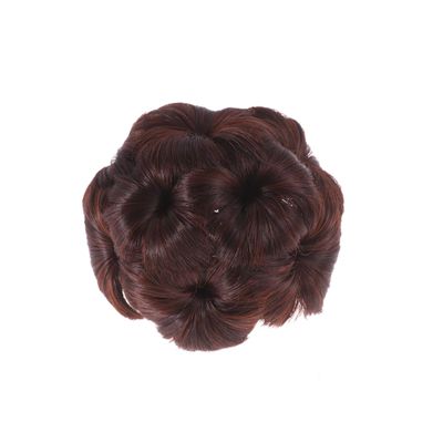 DECOMELODY 1Pc Flower Design Synthetic Hair Updo Clip Durable Chignon Jaw Clip for Women Dark Brown Hair Bun Accessory for Creating Elegant Hairstyles