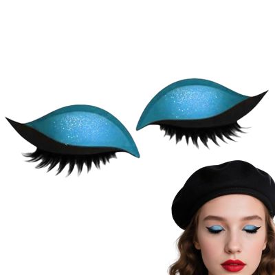 2-in-1 Reusable Eyeshadow & Eyelash Makeup Stickers, Lazy Eye Shadow Eyelash Patch | Makeup Stencils Sticker For All Eye Shapes, 2 Pairs
