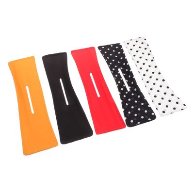 DEARMAMY 5pcs Stylish Hair Bun Maker Accessories for Women Black Dot White Dot Solid Black Red Yellow Simple for Chic Updos Suitable for Hair Types