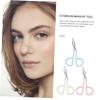 BESTYASH 6Pcs Portable Stainless Steel Eyebrow Tweezers with Scissor Design for Removal for Women Durable and Easy to Use for Refined Eyebrow Shaping view 2