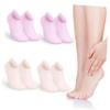 DECHOUS 4Pairs Silicone Moisturizing Socks for Women Foot Protective Spa Use Socks Elastic Gel Socks for Dry Cracked Skin Pink Nude Colors for Foot Care and Hydration view 1