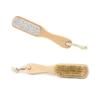 EXQUIMEUBLE Double Sided Pumice Foot Brush Set 2pcs Natural Bristle Foot File for Callus Remover and Dead Skin Exfoliation for Pedicure Care at Home view 2