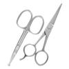 CALLARON 2Pcs Stainless Steel Grooming Scissors Set Rounded Tip Nose Hair and Beard Trimming Tool for Mens Grooming Kits Ergonomic Design to Maintain view 1