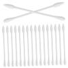 DEARMAMY 30pcs Double-Headed Cotton Swabs Disposable Ear Cleaning Tools Paper Roll Hypoallergenic and Soft for Travel and Makeup Application view 1