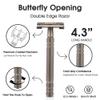 Premium Brass Double Edge Safety Razor Kit, Heavy Duty Anti-Rust Shaver for Classic Wet Shave - Luxury Shaving Gift for Him, Dad - High-End Reusable Razor Set - Bronze view 3