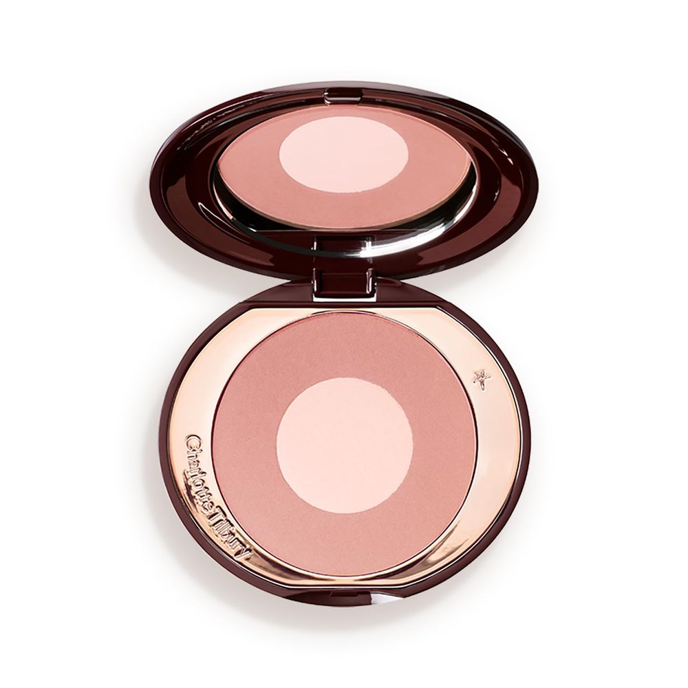 Charlotte Tilbury Cheek to Chic Powder Blush - Two-Tone Cheek Makeup with a Radiant, Luminous Finish - Buildable Color that Smooths, Buffs & Blends for a Light Reflecting Glow - Pillow Talk Original