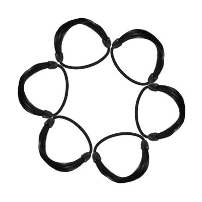 DEARMAMY 6Pcs High Elasticity Invisible Ponytail Hair Ties Natural Black Hair Accessories for Women Lightweight and Seamless Hold for All Hair Types