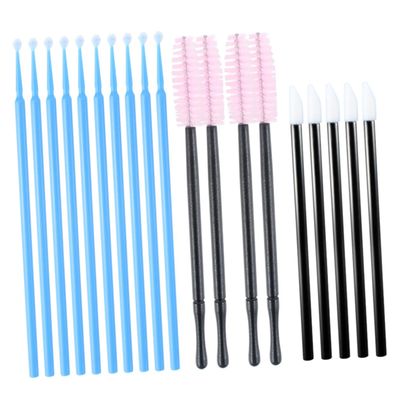 WOONEKY 1Set Eyebrow and Eyelash Cleaning Kit Disposable Eyelash Cleaning Rods Spiral Eyelash Brushes Cotton Swabs Random Color for Makeup Application and Eyelash