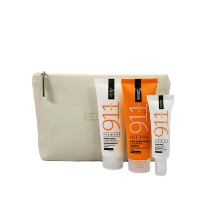 Biotop Professional 911QuinoaHydrationTravelKit- Nourishing Shampoo & Deep Conditioning Hair Mask & Serum - Travel Set for Dry Damaged Hair - Boosts Softness & Shine (3 Count)