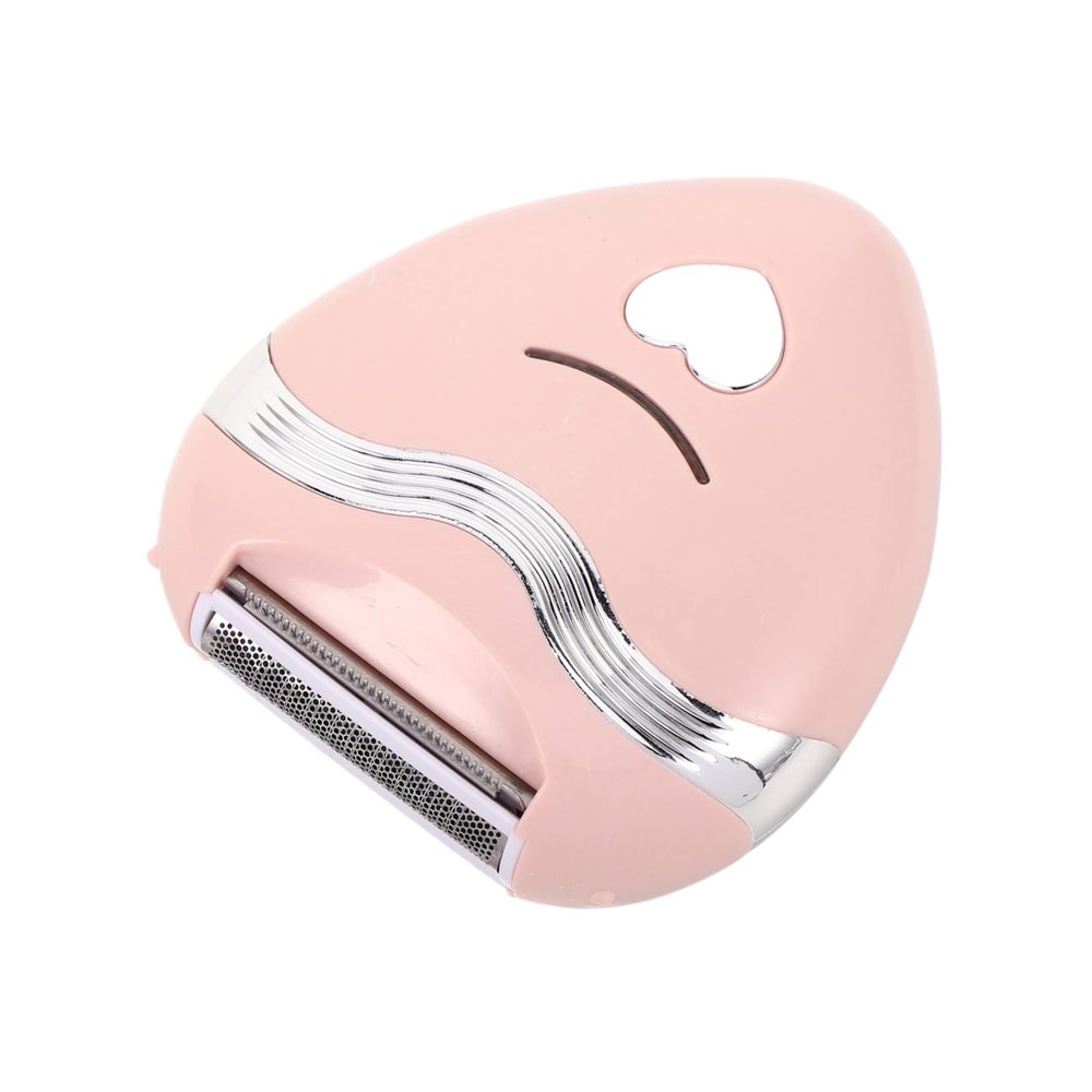 FOYTOKI 1Set Electric Trimmer for Women Portable Hair Removal Device Heart Shaped Shaver for Sensitive Skin for Travel Underarm and Legs Grooming Pink