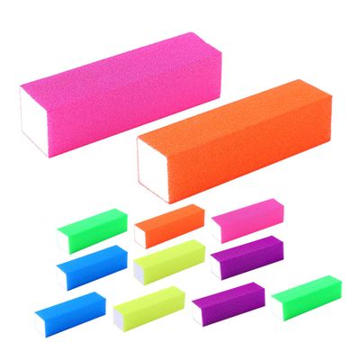 Beaupretty 12Pcs Eva Nail Buffing Blocks Manicure Polishing Files for Women Purple Green Pink Yellow Durable Nail Care Supplies for Salon Home Use