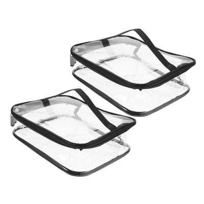 ABOOFAN 2Pcs Large Clear Toiletry Bag Portable PVC Makeup Organizer with Handle for Travel Lightweight Storage Pouch for and Outdoor Use