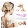 Beatifufu 4-Piece Flower Pearl Hair Side Combs Set Decorative U-Shaped Bridal Hairpins Rhinestones Wedding Hair Accessories for Women view 3